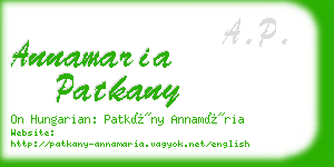 annamaria patkany business card